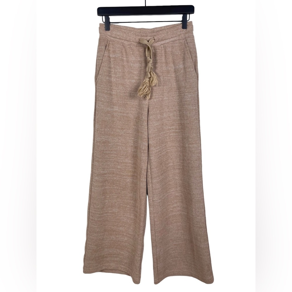 ❗️7 For All Mankind Pants Flare Knit Wide Leg Beige Small Casual